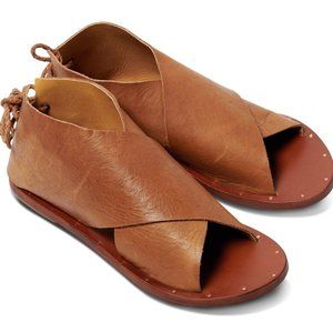 Beek Loon leather sandal brown cognac saddle